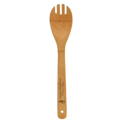 Personalized Laser Engraved 12" Bamboo Salad Spork