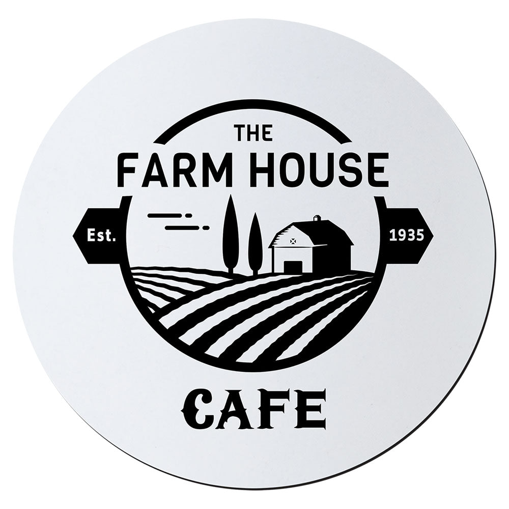 Personalized Laser Engraved 3 3/4" Round White/Black Silicone Coaster