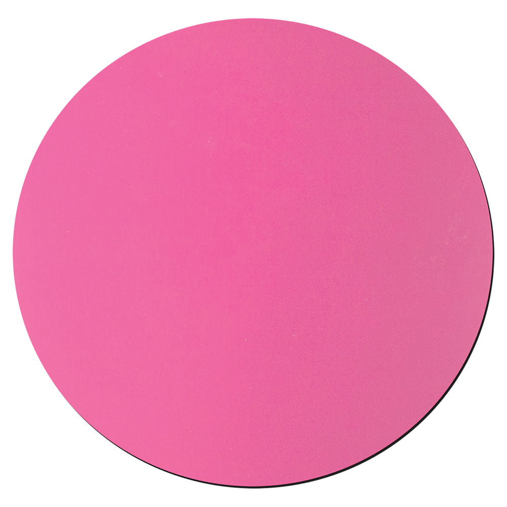 Personalized Laser Engraved 3 3/4" Round Pink/Black Silicone Coaster