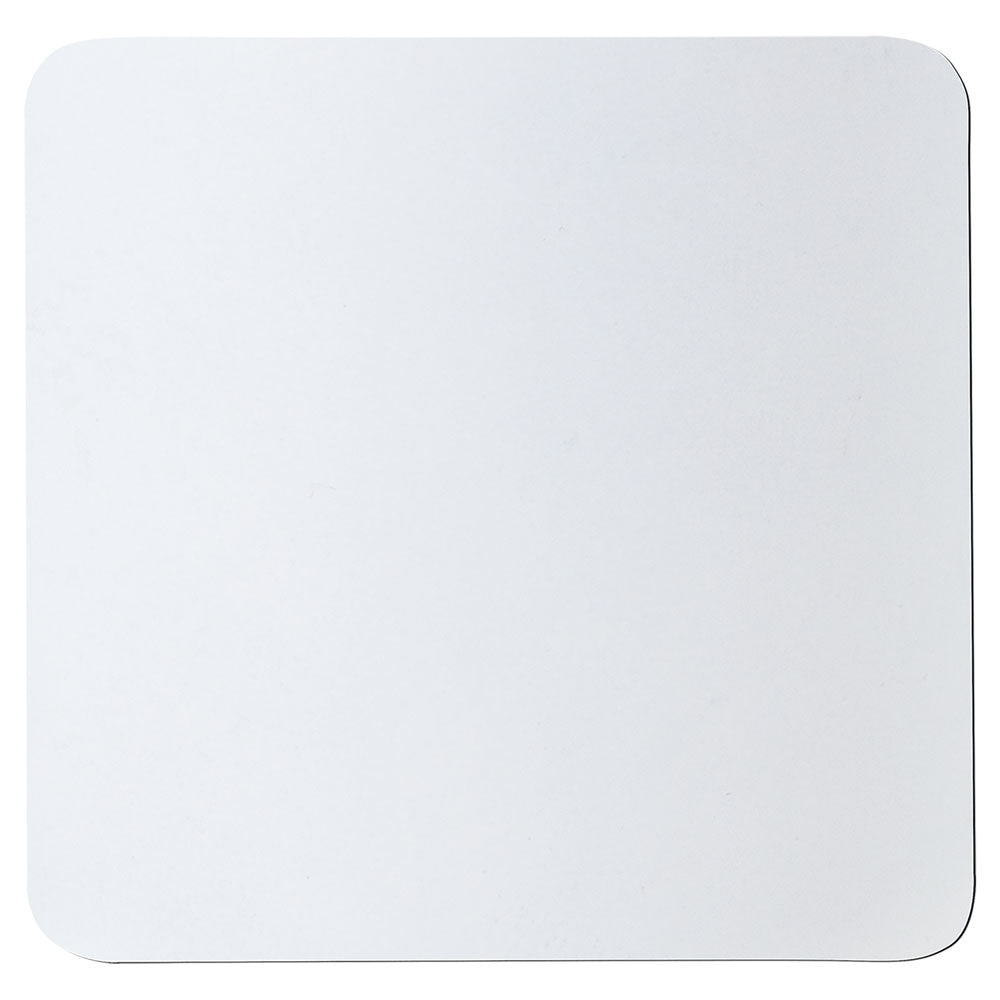 Personalized Laser Engraved 3 3/4" x 3 3/4" Square White/Black Silicone Coaster