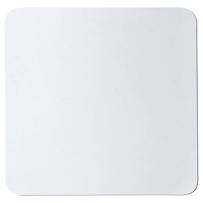 Personalized Laser Engraved 3 3/4" x 3 3/4" Square White/Black Silicone Coaster