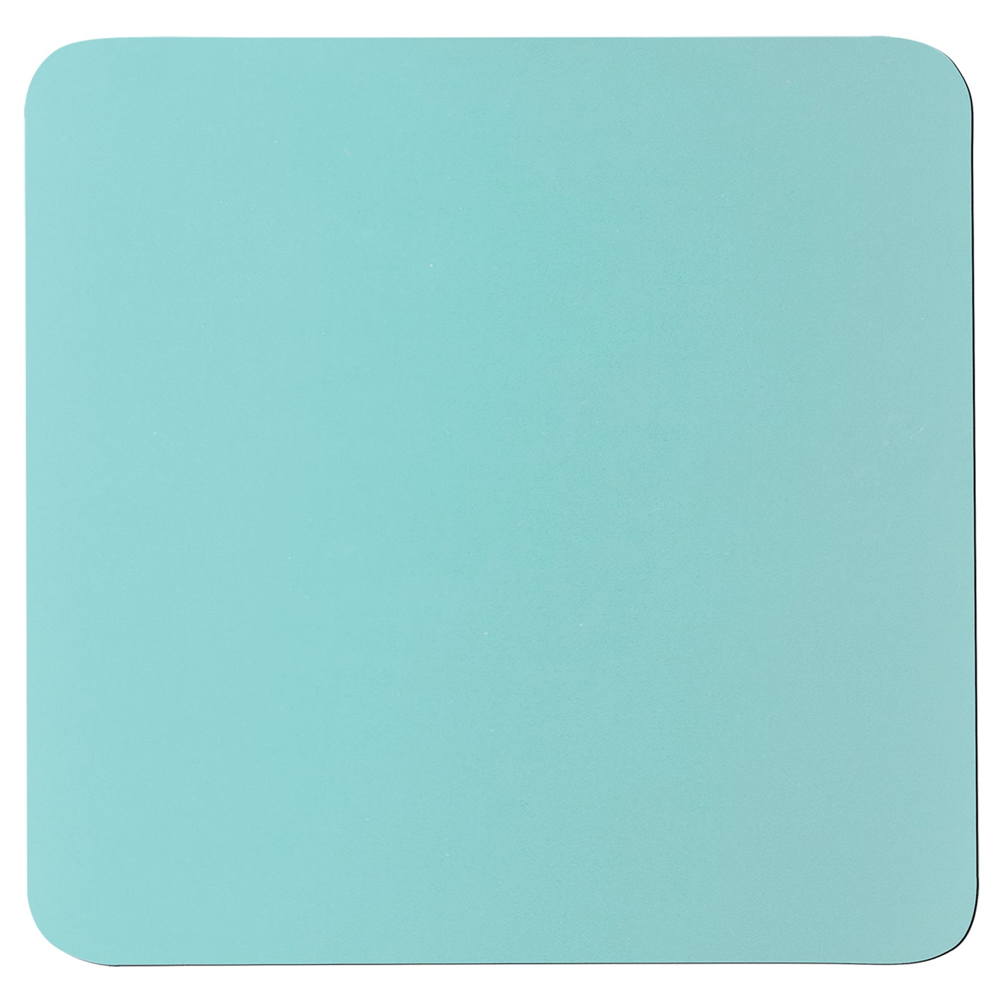 Personalized Laser Engraved  Square Teal/Black Silicone Coaster