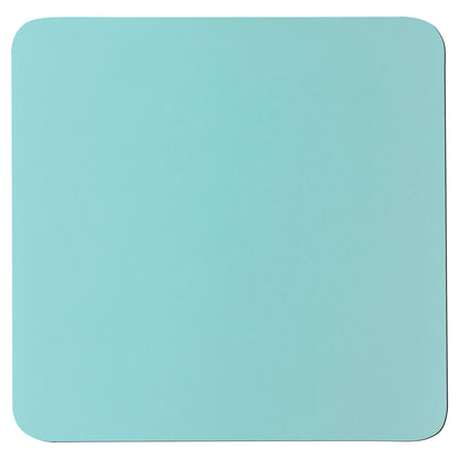 Personalized Laser Engraved  Square Teal/Black Silicone Coaster