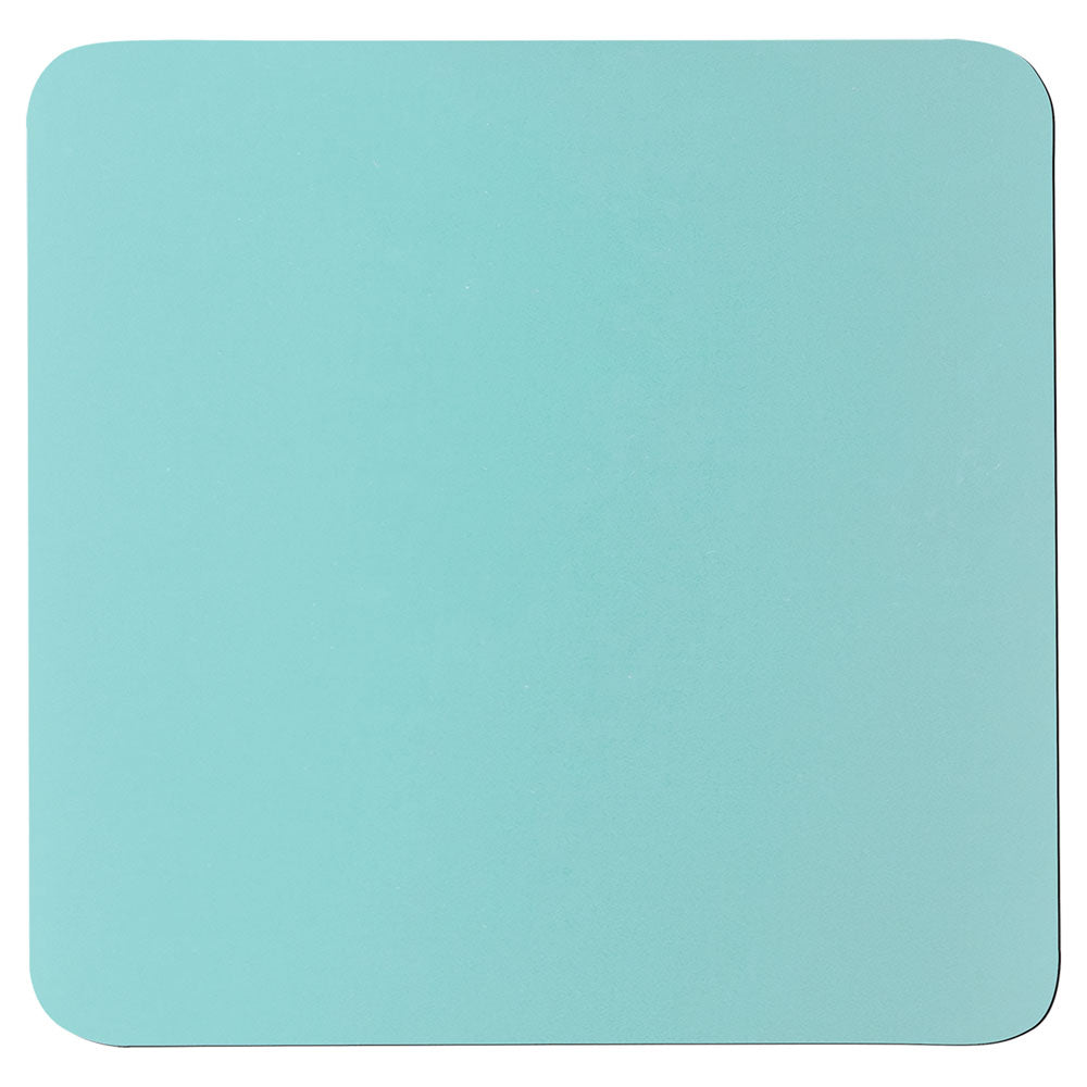 Personalized Laser Engraved 3 3/4" x 3 3/4" Square Teal/Black Silicone Coaster