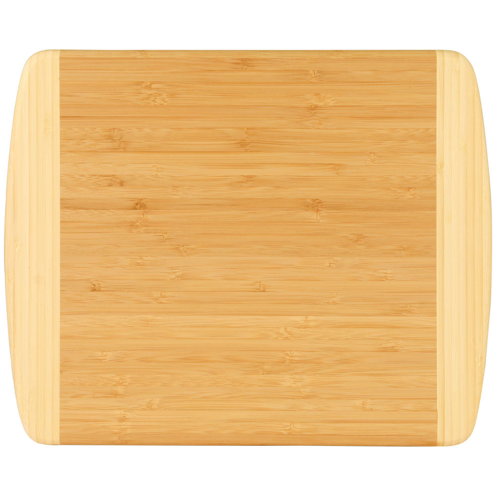 Personalized Laser Engraved 13 1/2" x 11 1/2" Bamboo 2-Tone Cutting Board