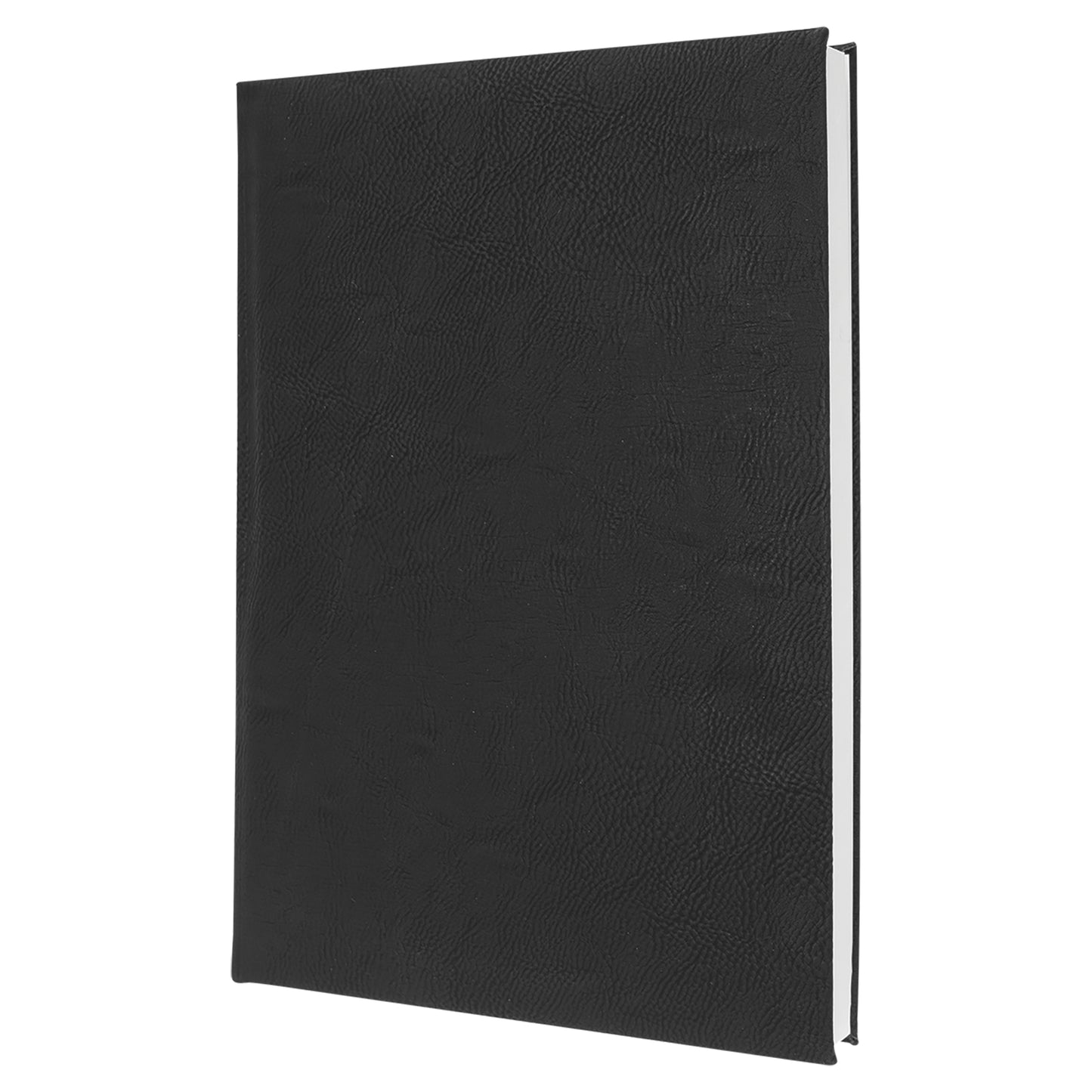 Personalized Laser Engraved 7" x 9 3/4" Black/Silver Leatherette Journal-Lined Paper