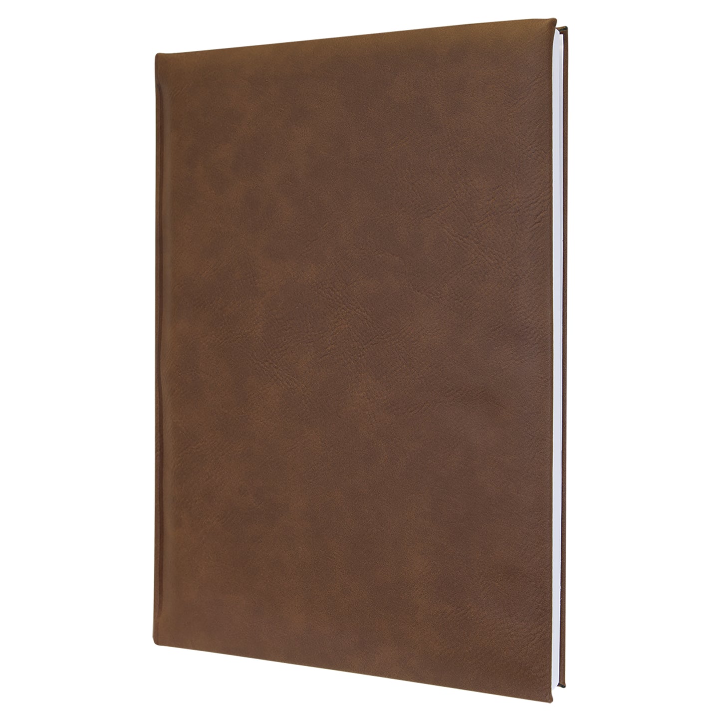 Personalized Laser Engraved 7" x 9 3/4" Dark Brown  Leatherette Sketch Book-Unlined Paper