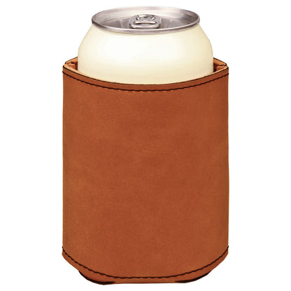 Personalized Laser Engraved 3 3/4" Rawhide  Leatherette Beverage Holder