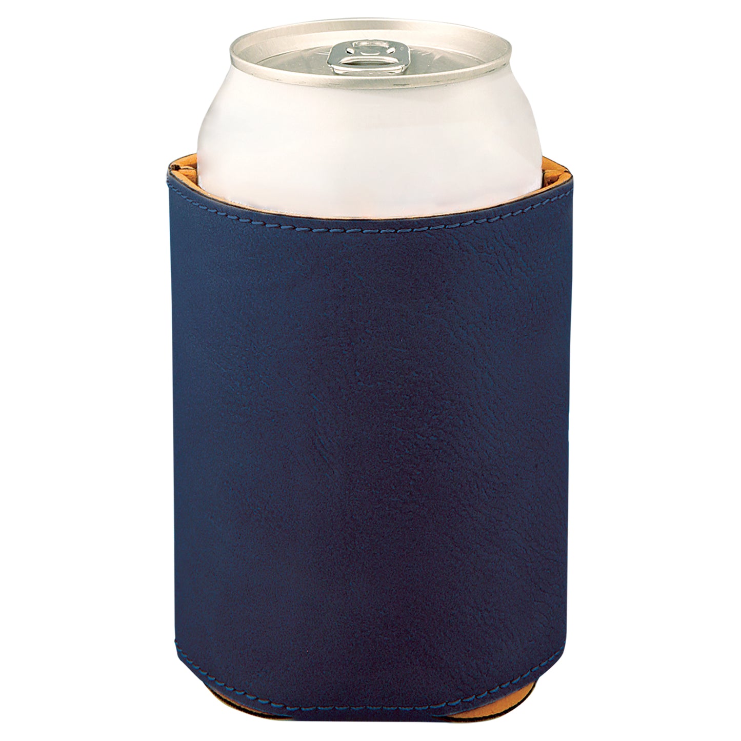 Personalized Laser Engraved  Blue Leatherette Beverage Holder