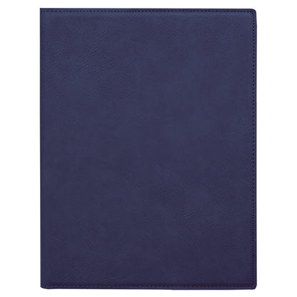 Personalized Laser Engraved 7" x 9" Blue/Black  Leatherette Small Portfolio with Notepad