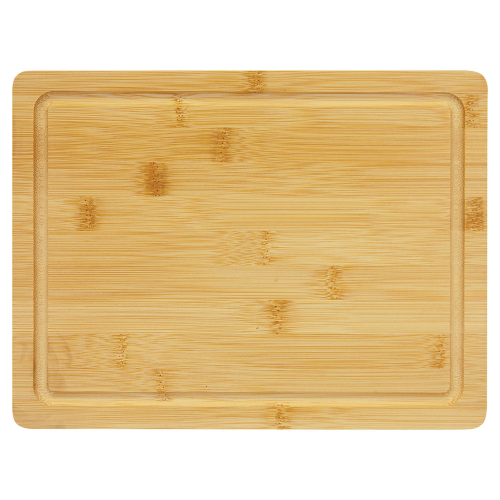 Personalized Laser Engraved 11 1/2" x 8 3/4" Bamboo Cutting Board with Drip Ring