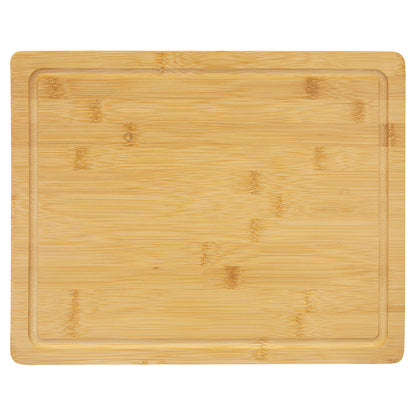 Personalized Laser Engraved 11 1/2" x 8 3/4" Bamboo Cutting Board with Drip Ring