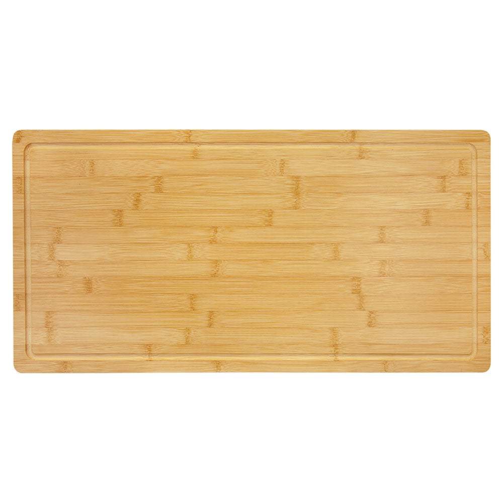 Personalized Laser Engraved 23 3/4" x 12" Bamboo Cutting Board with Drip Ring