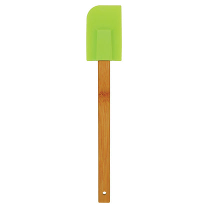 Personalized Laser Engraved 11 3/4" Green Silicone Spatula with Bamboo Handle