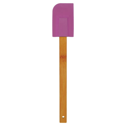 Personalized Laser Engraved 11 3/4" Purple Silicone Spatula with Bamboo Handle