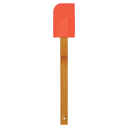 Personalized Laser Engraved 11 3/4" Red Silicone Spatula with Bamboo Handle