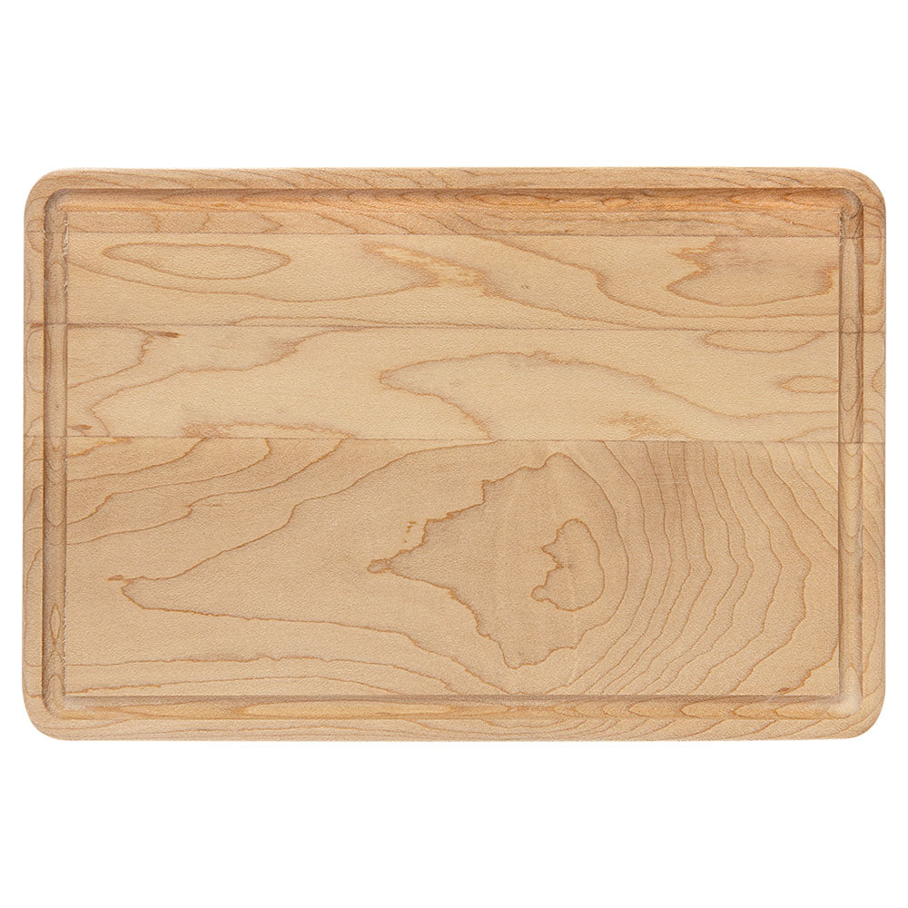 Personalized Laser Engraved 9" x 6" Maple Cutting Board with Drip Ring