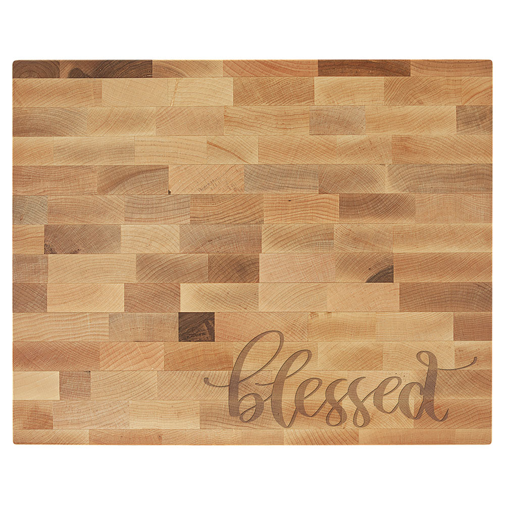 Personalized Laser Engraved 16" x 13" x 1 1/2" Maple Butcherblock Cutting Board