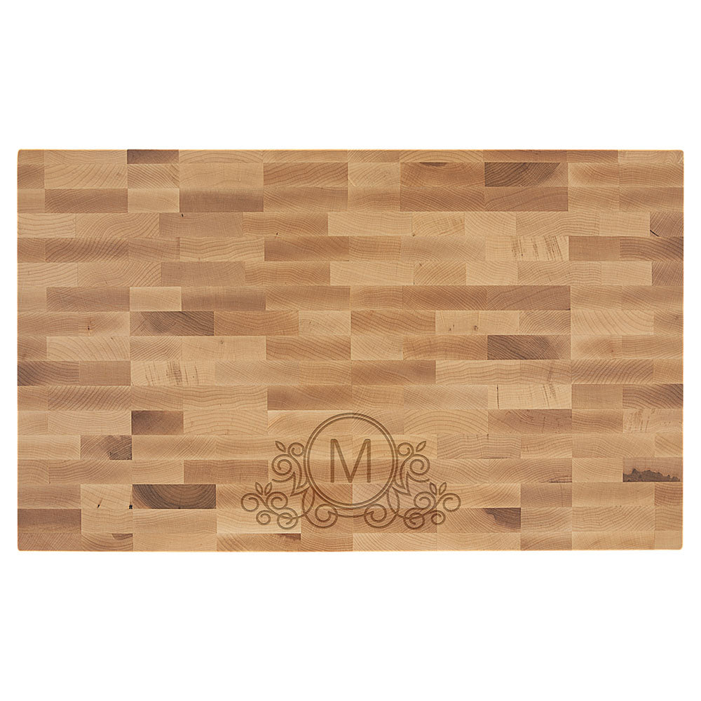 Personalized Laser Engraved 16" x 13" x 1 1/2" Maple Butcherblock Cutting Board