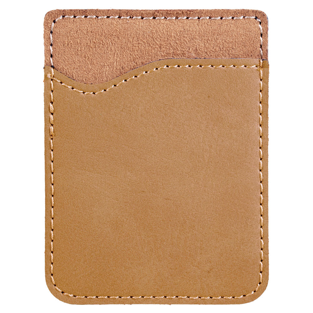 Personalized Laser Engraved Light Brown  Leatherette Phone Wallet