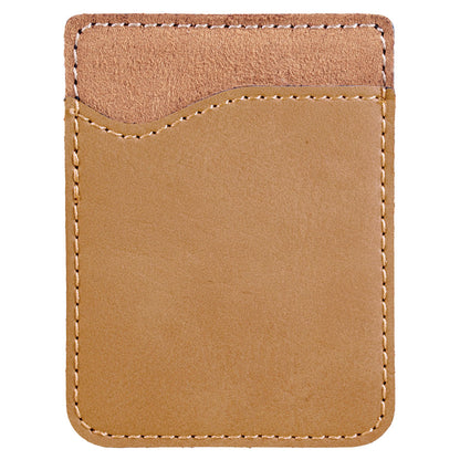 Personalized Laser Engraved Light Brown  Leatherette Phone Wallet