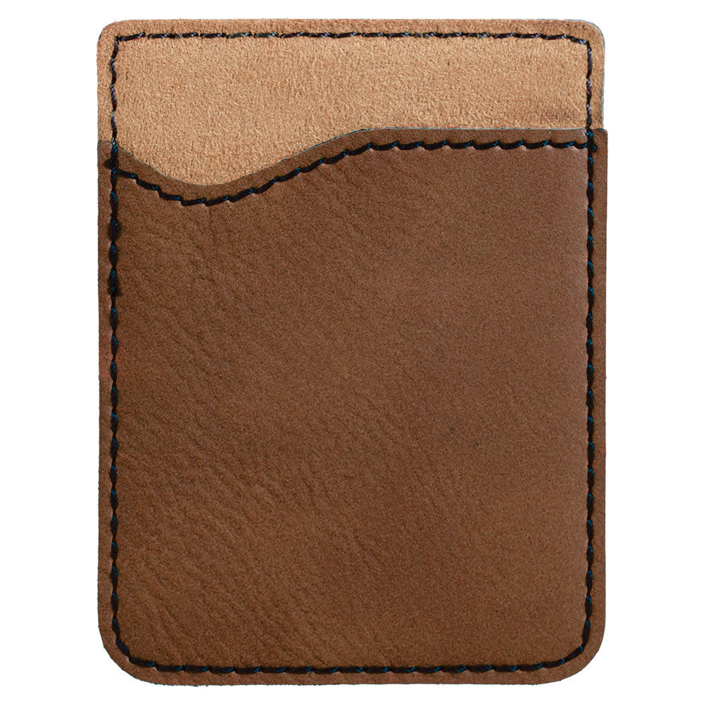 Personalized Laser Engraved Dark Brown  Leatherette Phone Wallet