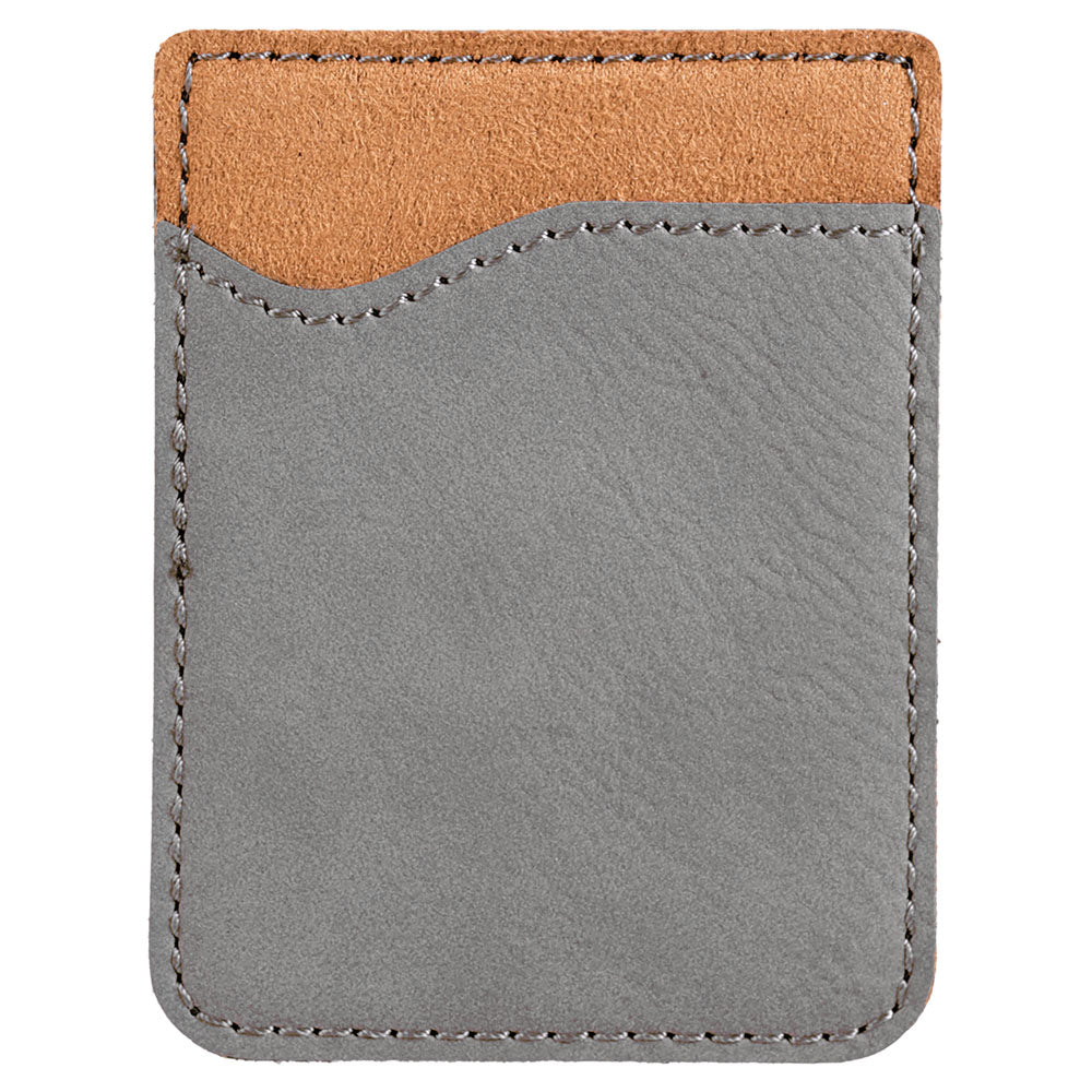 Personalized Laser Engraved Gray  Leatherette Phone Wallet