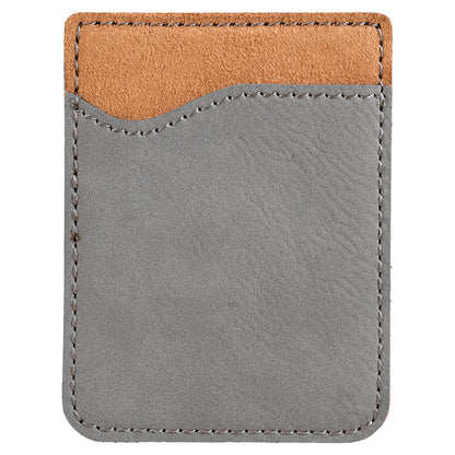 Personalized Laser Engraved Gray  Leatherette Phone Wallet