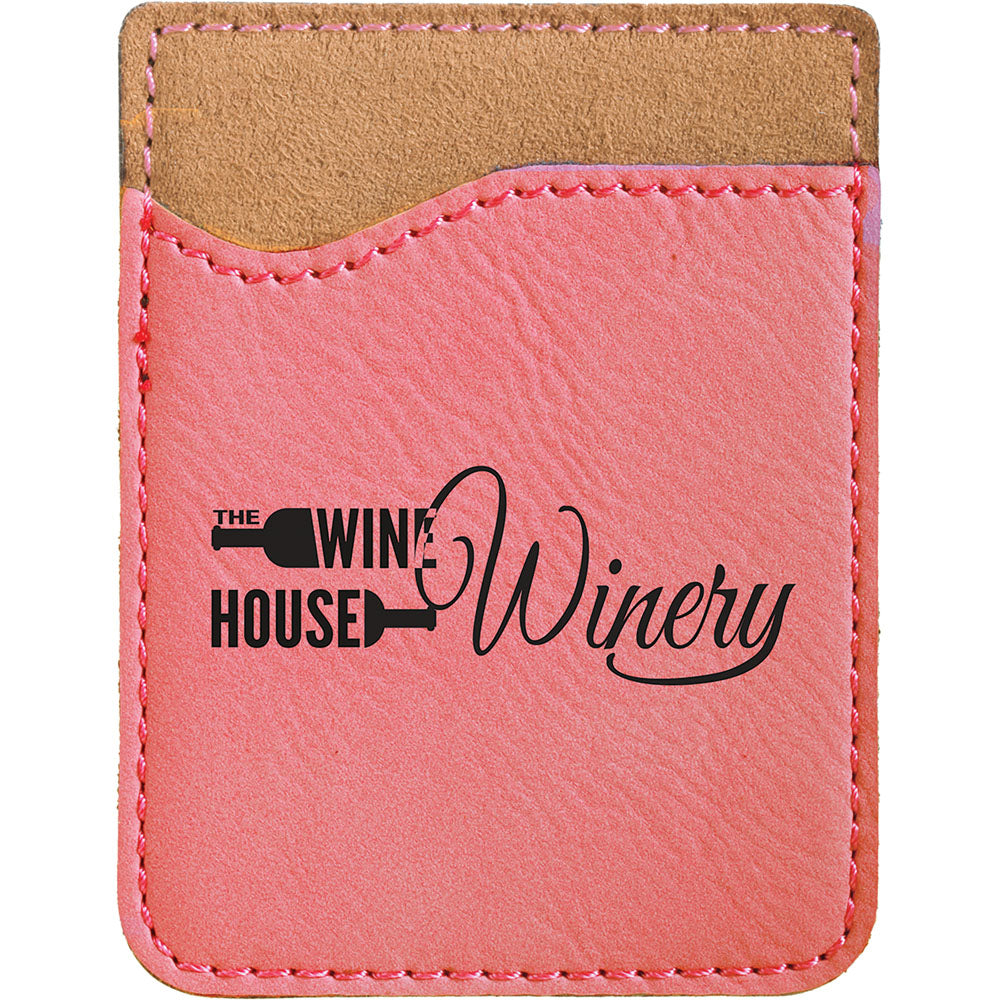 Personalized Laser Engraved Pink  Leatherette Phone Wallet