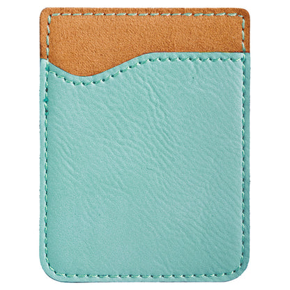 Personalized Laser Engraved Teal  Leatherette Phone Wallet