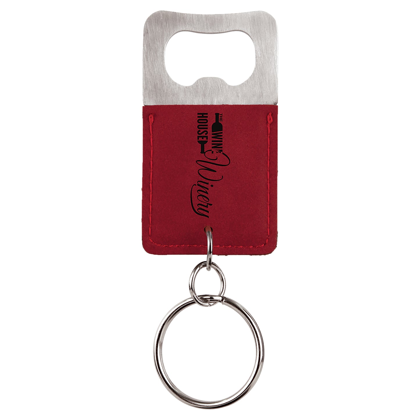  Personalized Laser Engraved Rectangle Rose Leatherette Bottle Opener Keychain