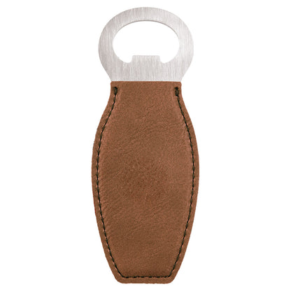 Personalized Laser Engraved Dark Brown  Leatherette Bottle Opener with Magnet