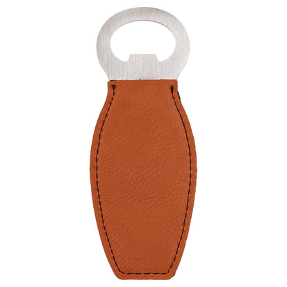 Personalized Laser Engraved Rawhide  Leatherette Bottle Opener with Magnet