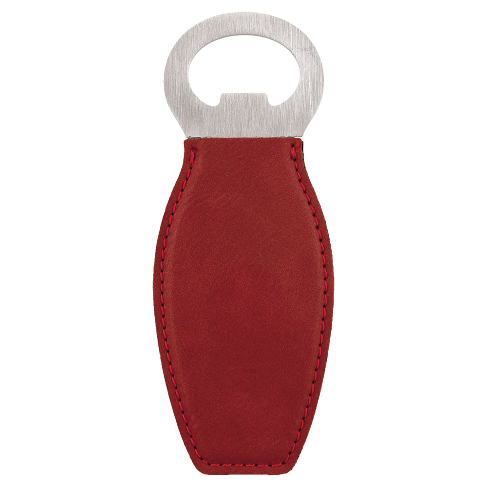 Personalized Laser Engraved Rose  Leatherette Bottle Opener with Magnet