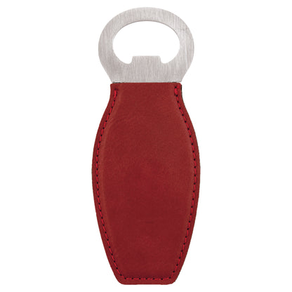 Personalized Laser Engraved Rose Leatherette Bottle Opener with Magnet