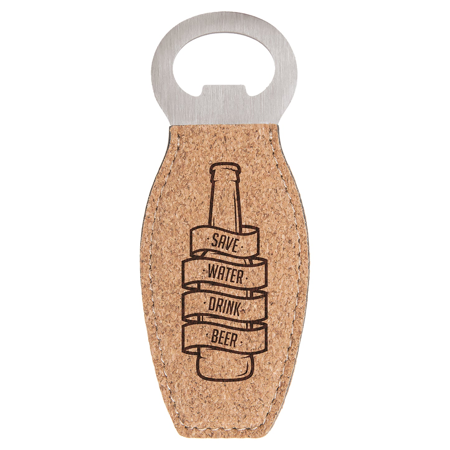  Personalized Laser Engraved Cork Bottle Opener with Magnet