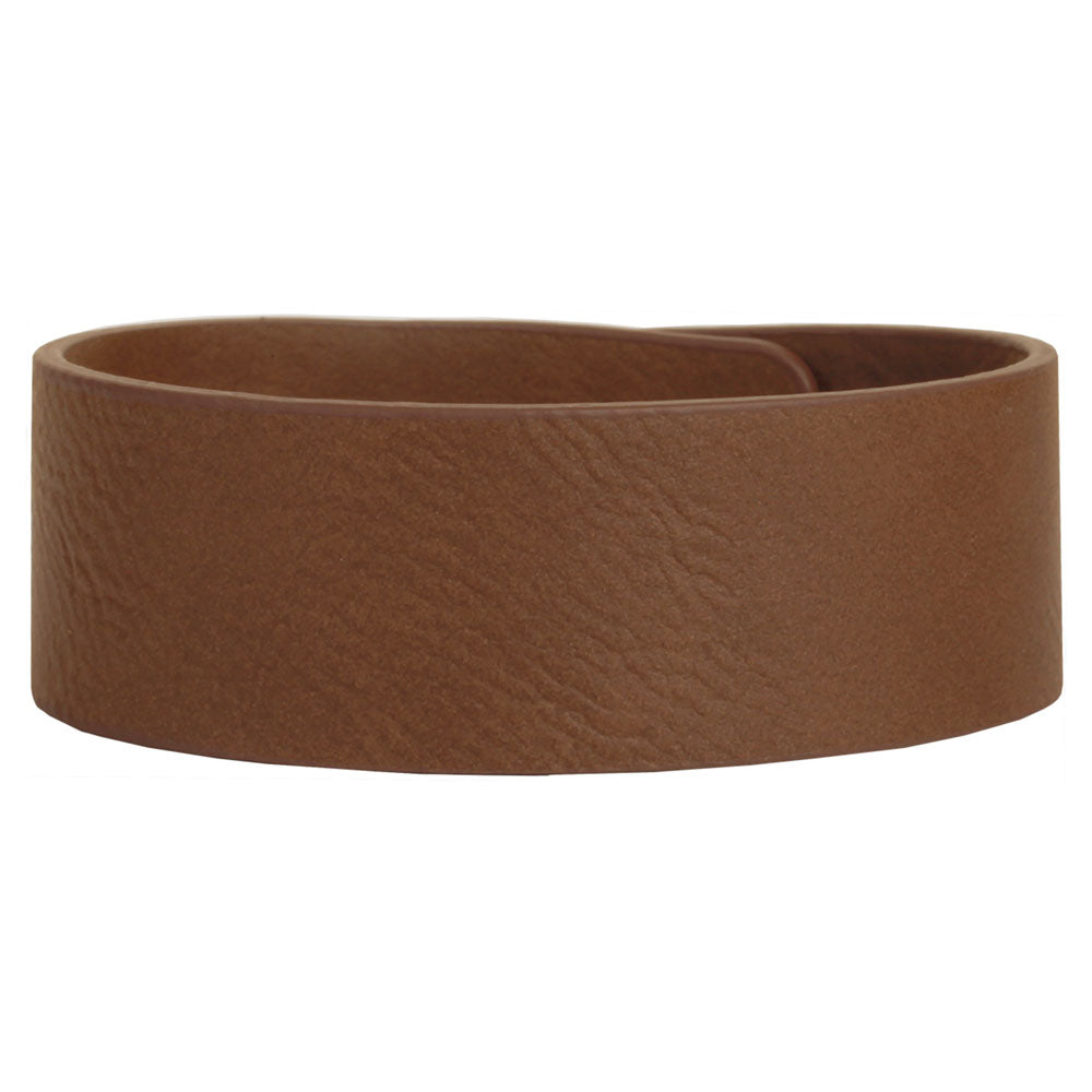 Personalized Laser Engraved 9 1/2" x 1" Dark Brown  Leatherette Cuff Bracelet