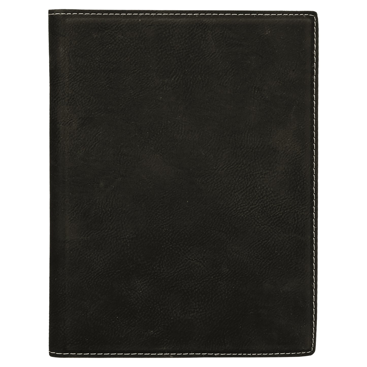 Personalized Laser Engraved 9 1/2" x 12" Black/Silver Laserable Leatherette Portfolio with Notepad