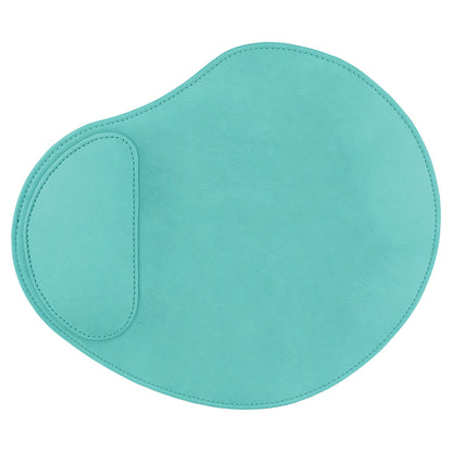 Personalized Laser Engraved 9" x 10 1/4" Teal  Leatherette Mouse Pad