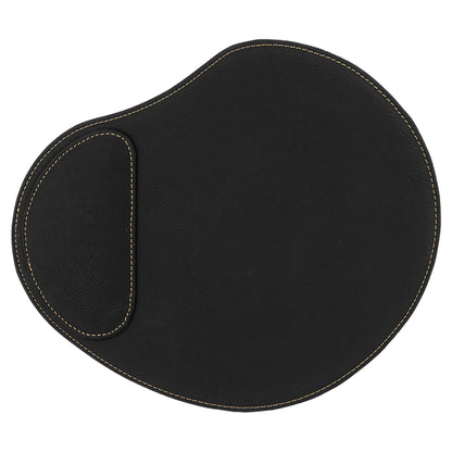 Personalized Laser Engraved 9" x 10 1/4" Black/Gold  Leatherette Mouse Pad