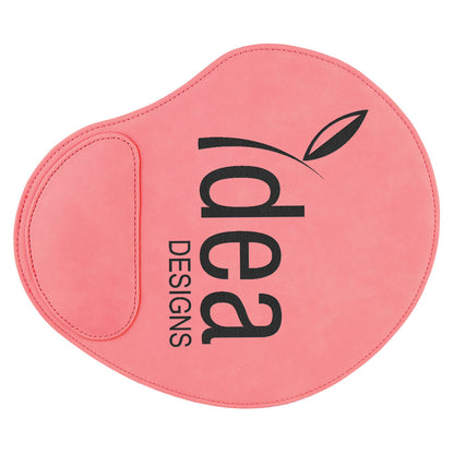 Personalized Laser Engraved 9" x 10 1/4" Pink  Leatherette Mouse Pad