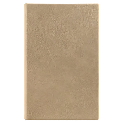 Personalized Laser Engraved 5 1/4" x 8 1/4" Light Brown  Leatherette Journal