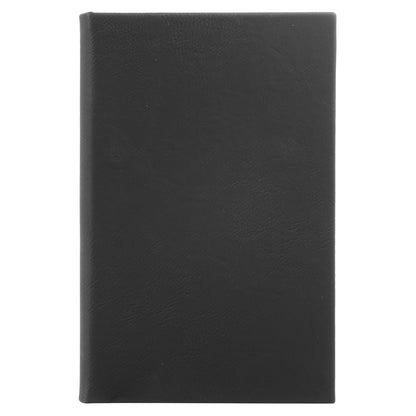 Personalized Laser Engraved 5 1/4" x 8 1/4" Black/Gold  Leatherette Journal