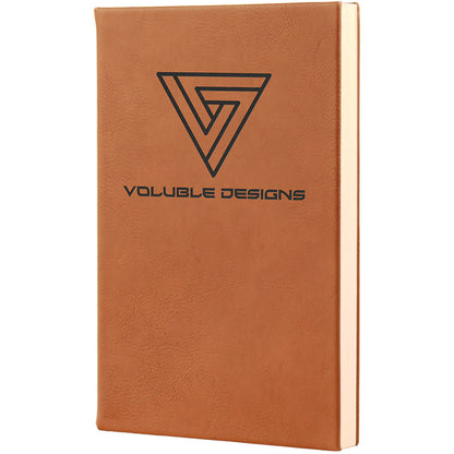 Personalized Laser Engraved 5 1/4" x 8 1/4" Rawhide  Leatherette Journal