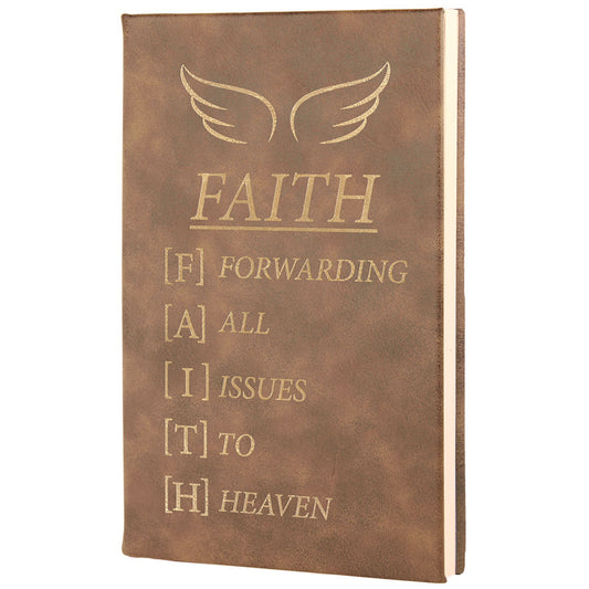 Personalized Laser Engraved 5 1/4" x 8 1/4" Rustic/Gold  Leatherette Journal