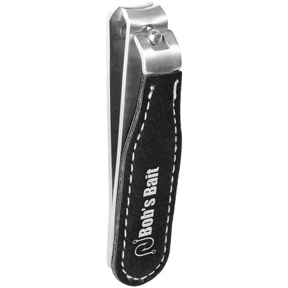 Personalized Laser Engraved Black/Silver  Leatherette Nail Clipper