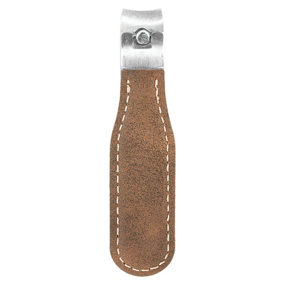 Personalized Laser Engraved Rustic/Gold  Leatherette Nail Clipper