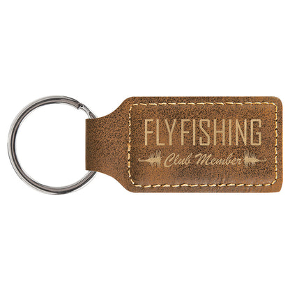 Personalized Laser Engraved 2 3/4" x 1 1/4" Rustic/Gold  Leatherette Rectangle Keychain