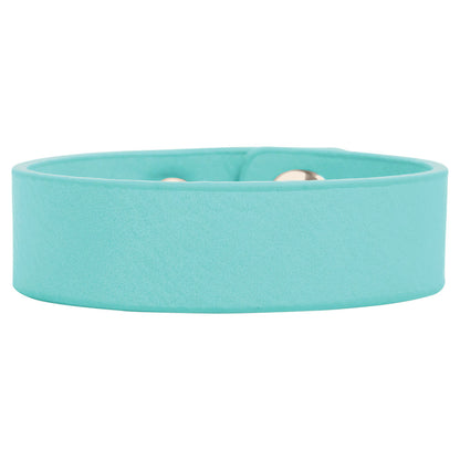 Personalized Laser Engraved 8 1/2" x 3/4" Teal  Leatherette Youth Cuff Bracelet