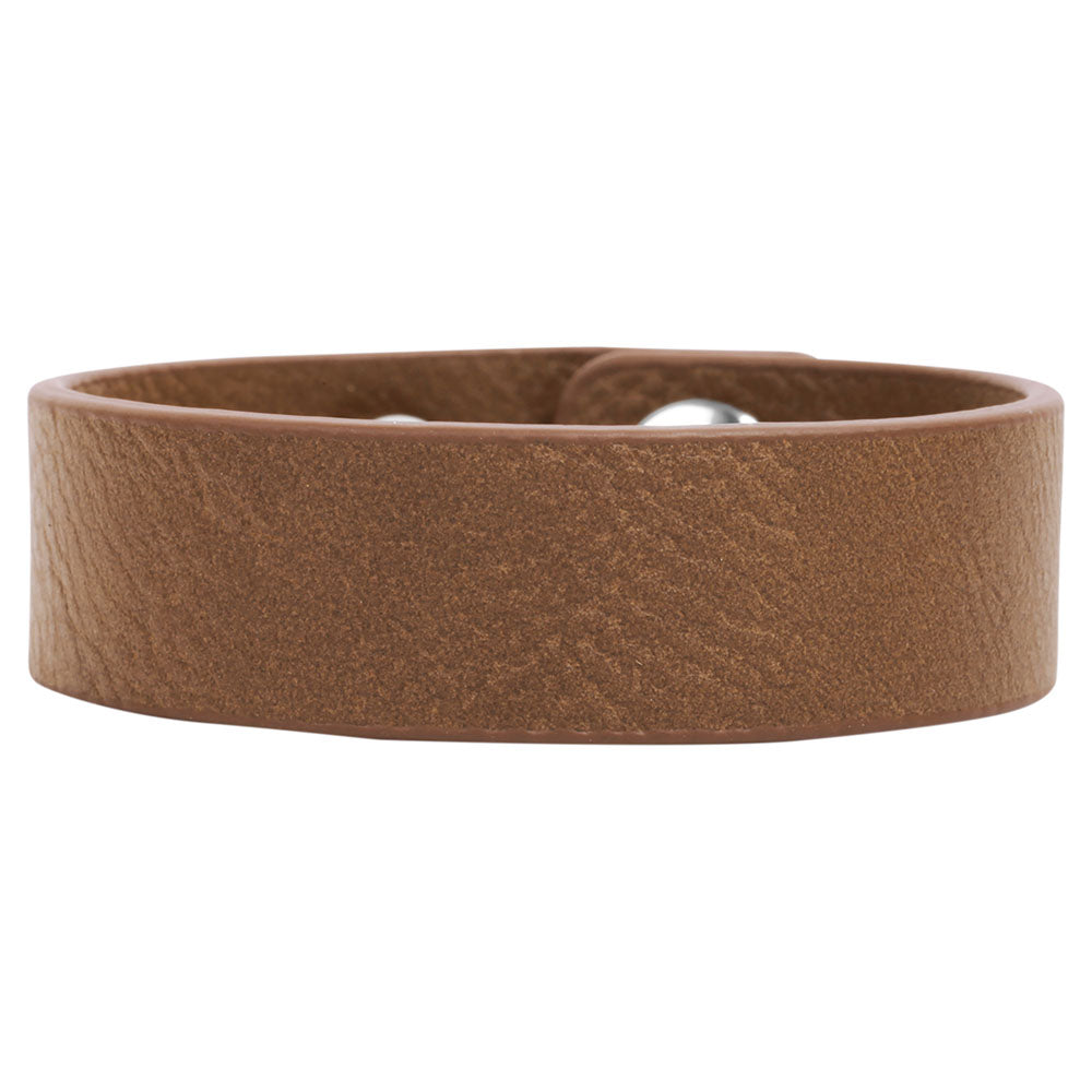 Personalized Laser Engraved 8 1/2" x 3/4" Dark Brown  Leatherette Youth Cuff Bracelet